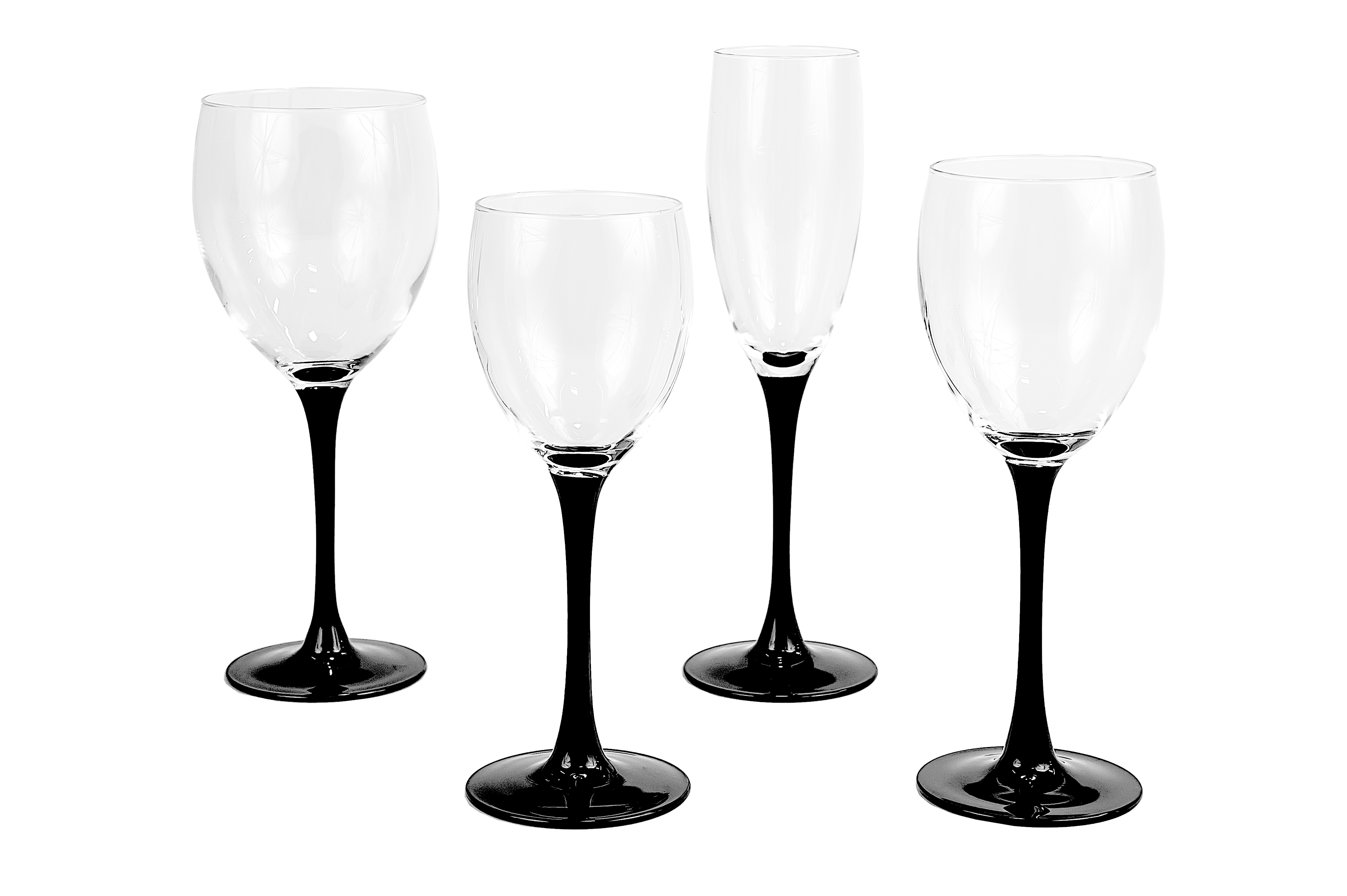 Black Stem Glassware A Classic Party Rental