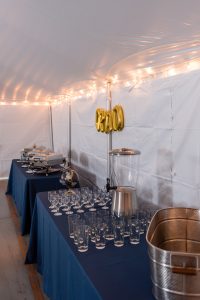 Graduation supplies: Beverage dispenser and chafing dishes 