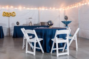 Graduation party table and chairs